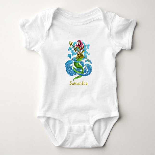 Mermaid Bodysuit Baby Strampler (Vorderseite)
