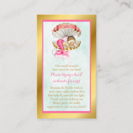 Mermaid Book Request Sleeping Muschel Gold Pearls Begleitkarte