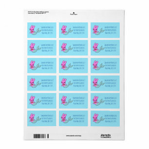 Mermaid Bunny Étiquettes de adresse