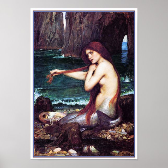Mermaid by John Waterhouse Poster (Vorne)