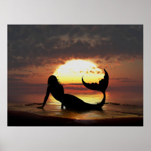 Mermaid Canvas Print von Julie Fain Poster