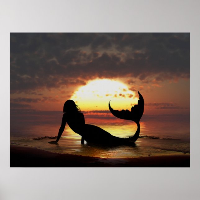 Mermaid Canvas Print von Julie Fain Poster (Vorne)