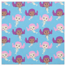Mermaid Cartoon Pattern auf Blue Stoff