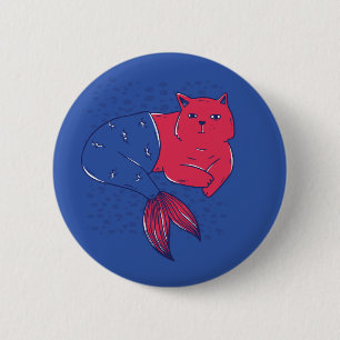 Mermaid Cat Button