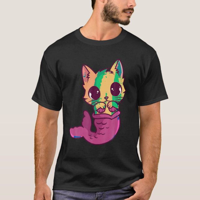 Mermaid Cat Lover Owner Purrmaid Fish Kitten Meowm T-Shirt (Vorderseite)