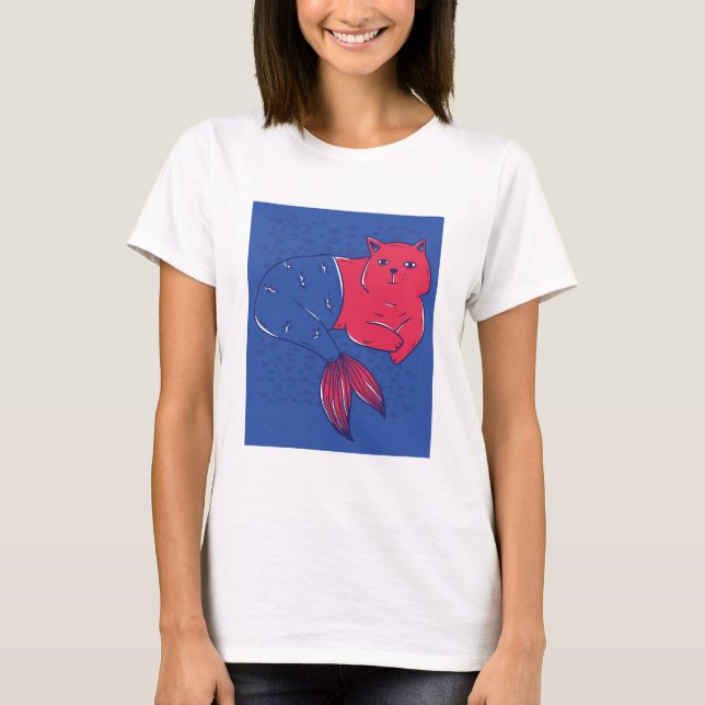 Mermaid Cat T-Shirt (Vorderseite)