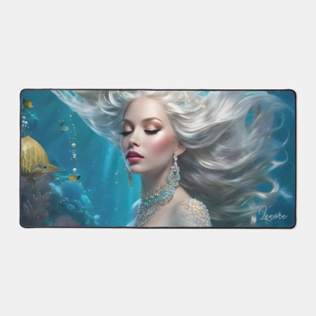 Mermaid cheveux en argent Turquoise Océan (Recto)