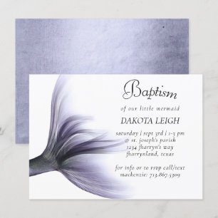 Mermaid Chic   Dusty Lavender Lila Christening Einladung