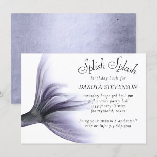 Mermaid Chic Dusty Lavender Lila Splash Einladung