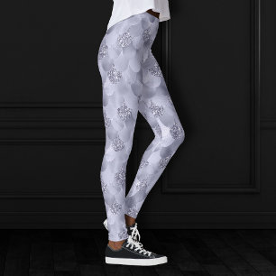 Mermaid Chic Scales Dusty Lavender Lila Luster Leggings