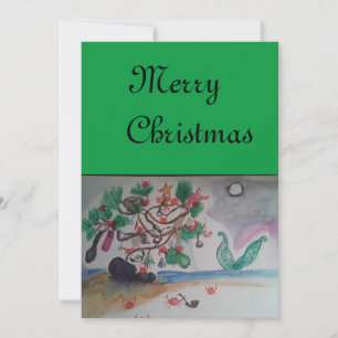 Mermaid Christmas Card Einladung