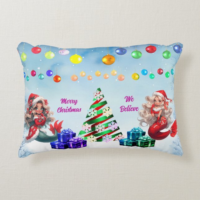 Mermaid Christmas Dekokissen (Vorderseite)