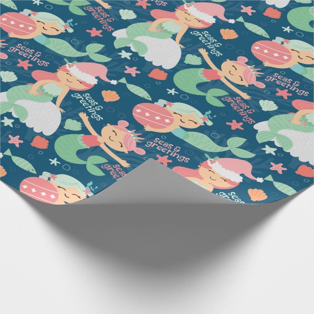 Mermaid Christmas Geschenkpapier (Ecke)
