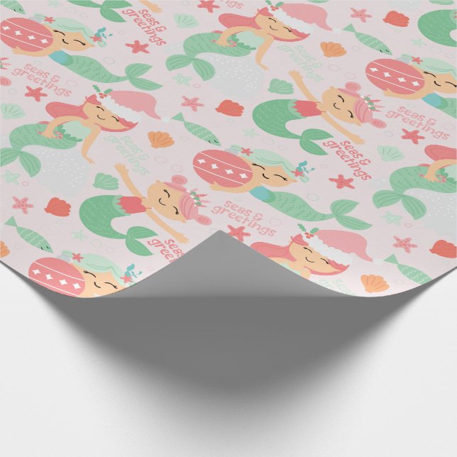 Mermaid Christmas Geschenkpapier (Ecke)