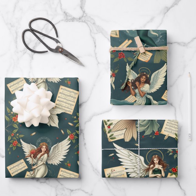 Mermaid Christmas Geschenkpapier Set (Vorderseite)