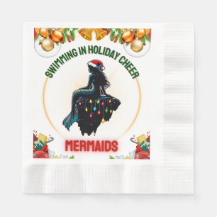 Mermaid Christmas Hat Xmas Serviette