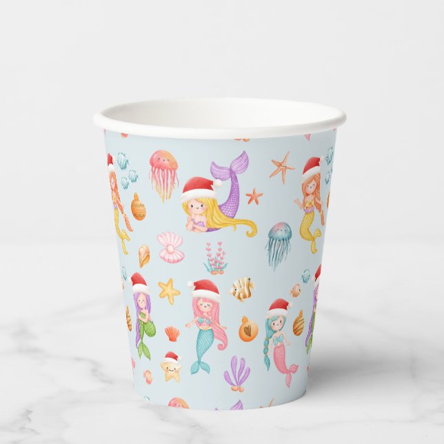 Mermaid Christmas Pappbecher (Vorderseite)