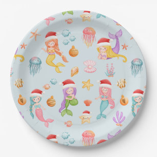 Mermaid Christmas Pappteller