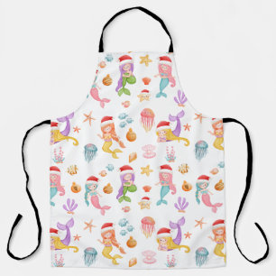 Mermaid Christmas Pattern Schürze