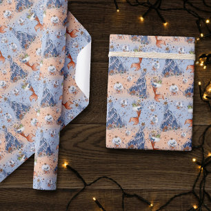 Mermaid Christmas Strumpf und Baumblauer Orange Geschenkpapier