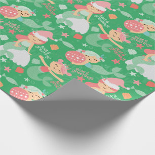 Mermaid Christmas Wrapping Paper Geschenkpapier