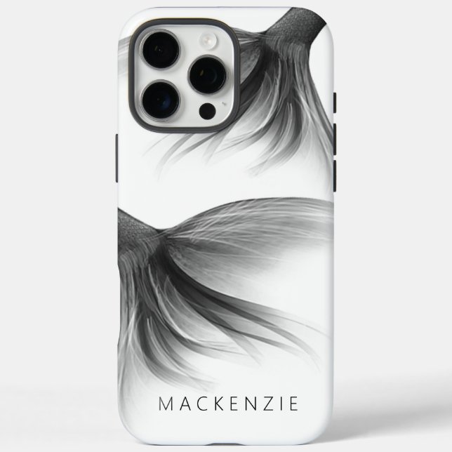 Mermaid Chrome Schwanz | Silber-Imitate schimmern  iPhone 16 Pro Max Hülle (Rückseite)