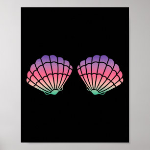 Mermaid Clam Muschel Bra Für Mädchen Lila Regenbog Poster