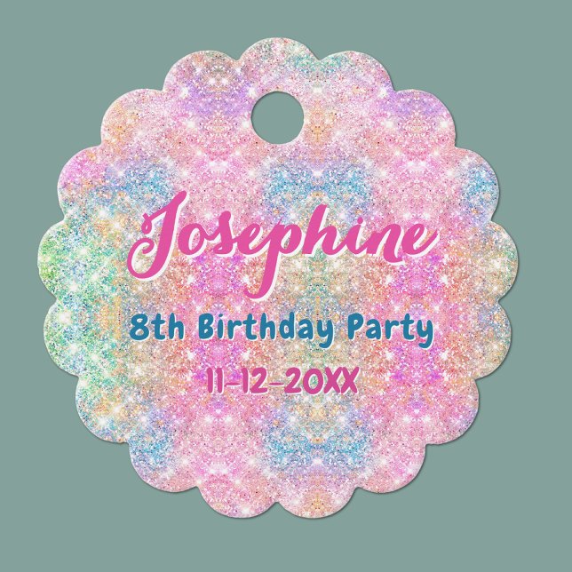 Mermaid colorful whimsical birthday custom geschenkanhänger (Von Creator hochgeladen)