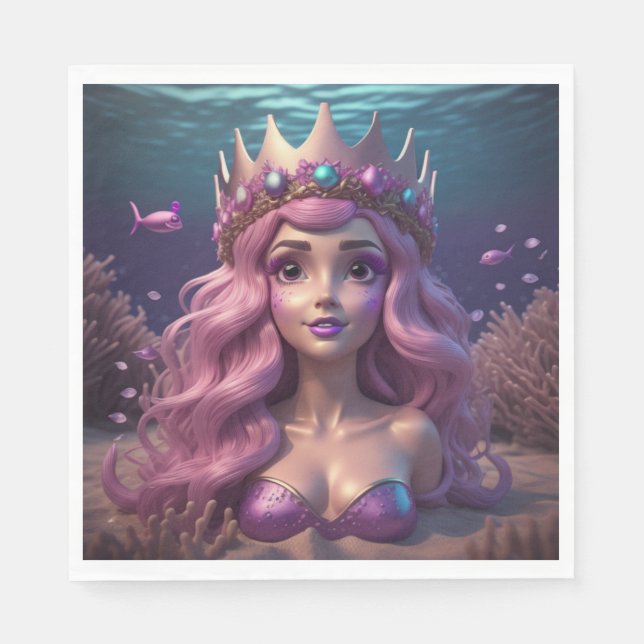 Mermaid Crown Serviette (Vorderseite)