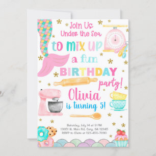 Mermaid & cuisine de cuisson fille invitation anni