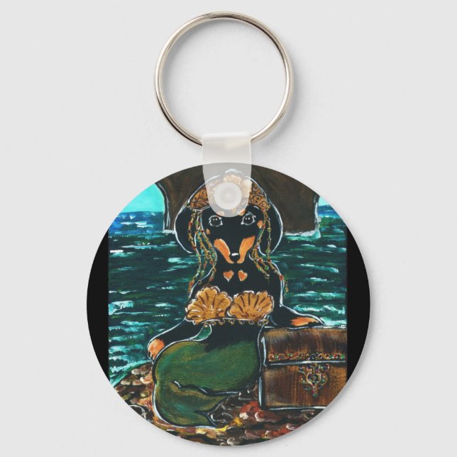 Mermaid-Dackel Schlüsselanhänger (Vorderseite)