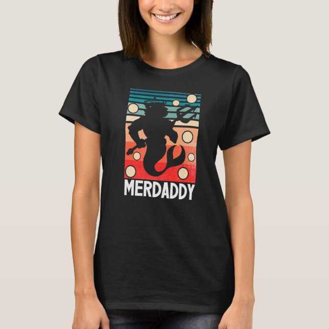 Mermaid Daddy Merman Schwimmer Schwimmer Vater's D T-Shirt (Vorderseite)