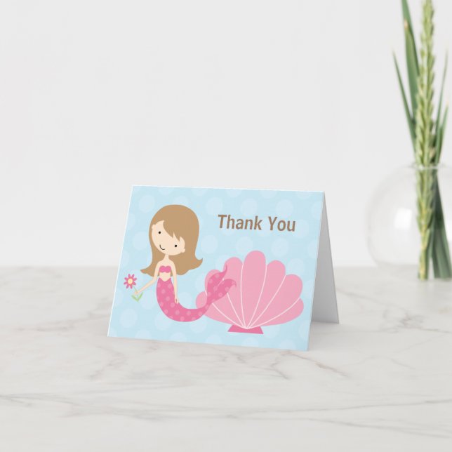 Mermaid Dankeschön Karte (Vorderseite)