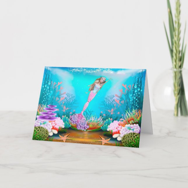 Mermaid Dankeskarte (Vorderseite)