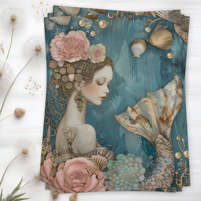 MERMAID DECOUPAGE TISSUPAPIER SEIDENPAPIER (MERMAID DECOUPAGE TISSUE PAPER)