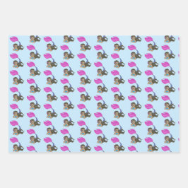 Mermaid Design Wrapping Paper Set Geschenkpapier Set