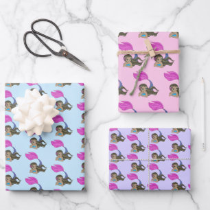 Mermaid Design Wrapping Paper Set Geschenkpapier Set