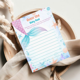 Mermaid Devine La Carte De Jeu Baby shower Aliment