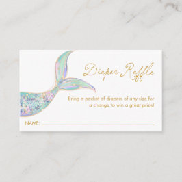 Mermaid Diaper Raffle Ticket Enclosure Card Begleitkarte