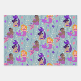 Mermaid Diversity Packpapier Geschenkpapier Set