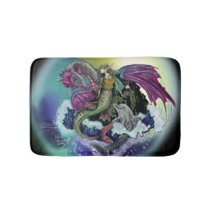 Mermaid, Dragon und Dolphin Badematte