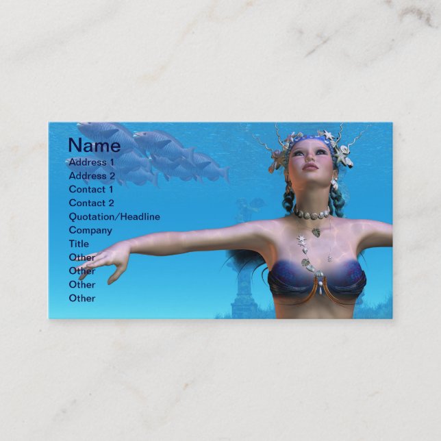 Mermaid Dream Business Card Visitenkarte (Vorderseite)