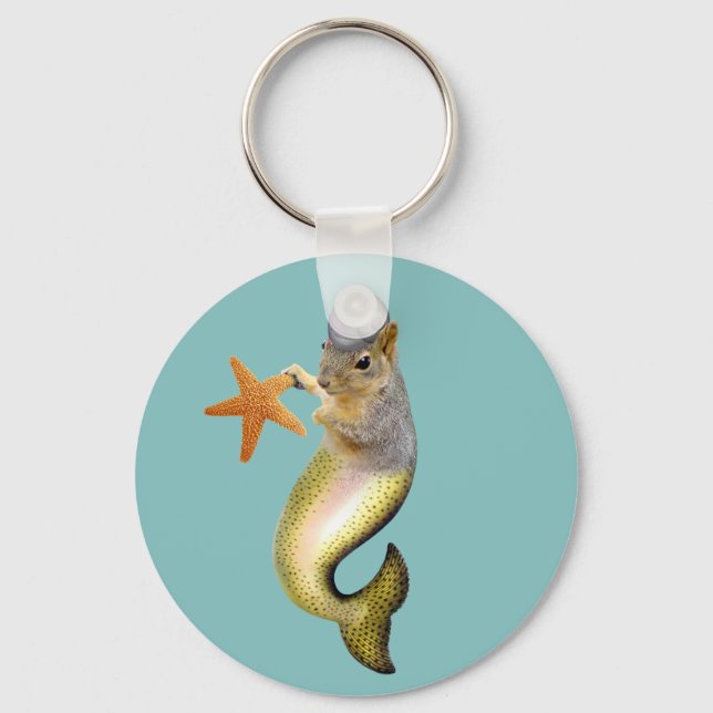 Mermaid Eichhörnchen-Schlüsselanhänger Schlüsselanhänger (Vorderseite)