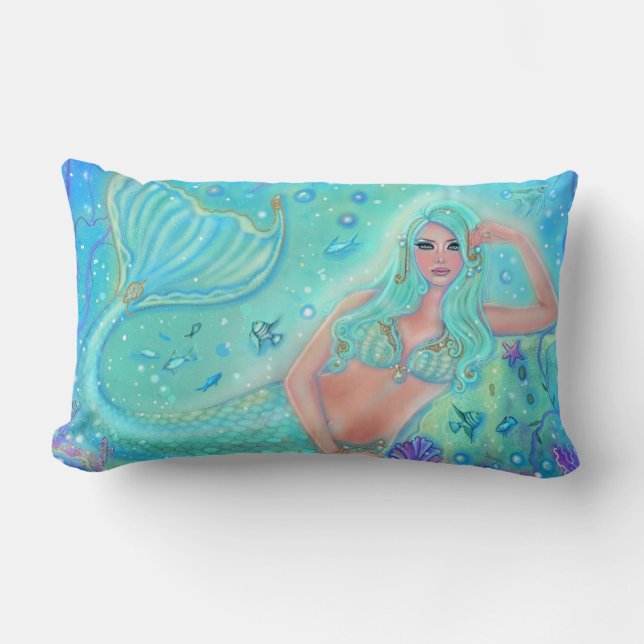 Mermaid "Eira" par Renee Lavoie Accent Coussin (Recto)