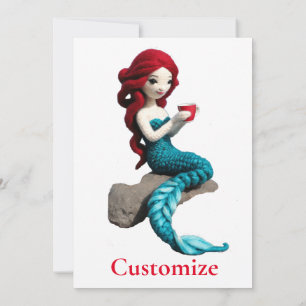 Mermaid entspannen mit Getränkedosen Thunder_Cove Einladung