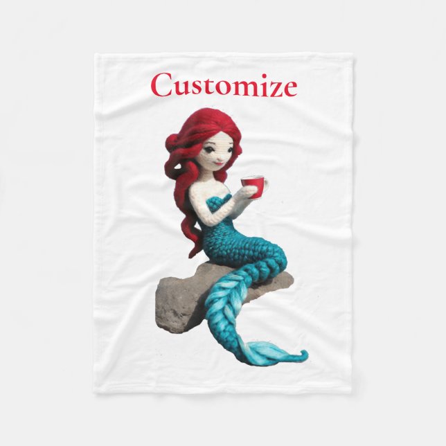 Mermaid entspannen mit Getränkedosen Thunder_Cove Fleecedecke (Vorderseite)