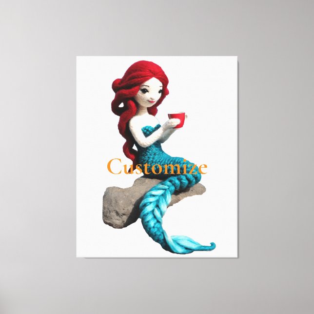 Mermaid entspannen mit Getränkedosen Thunder_Cove Leinwanddruck (Vorderseite)