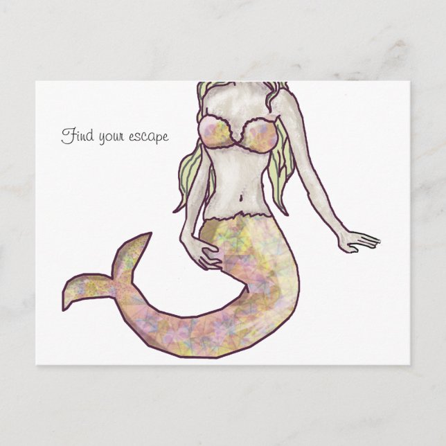 Mermaid Escape Postcard Postkarte (Vorderseite)