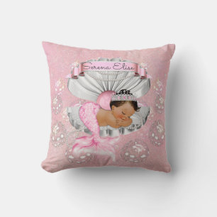 Mermaid Ethnic Baby Girl Pink Muschel Pearls Kissen