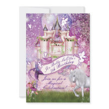 Mermaid Fairy Unicorn Castle Enchanted Invitation